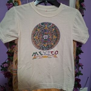 Kids Cream T-Shirt with Colorful Mexico Design